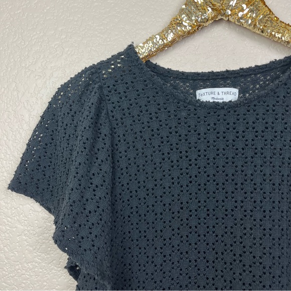 Texture & Thread • Eyelet Flutter-Sleeve Top - Picture 4 of 9